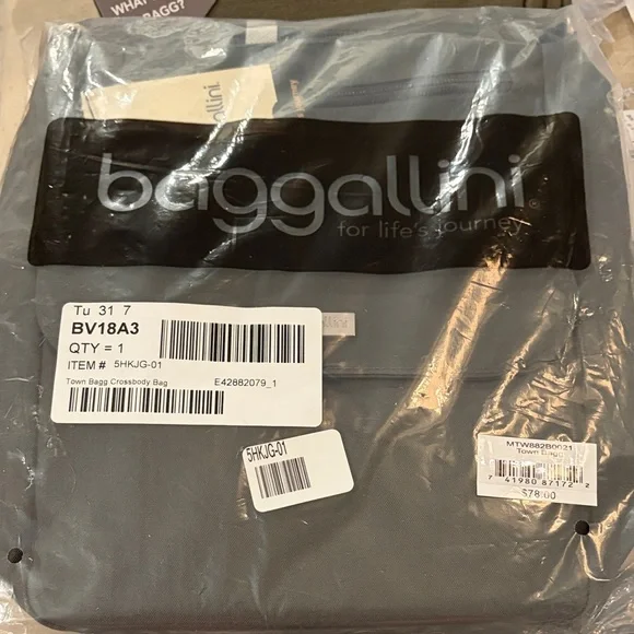 Baggallini Charcoal Town Bagg Crossbody Bag/NWT - Picture 5 of 12